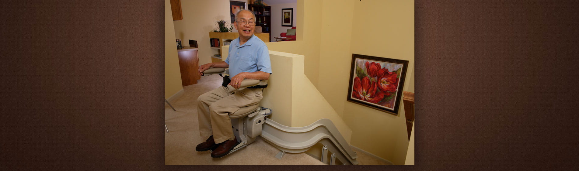 Elderly Man on Stairlifts